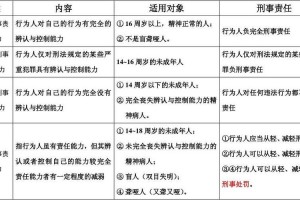 公民的刑事责任能力分类 