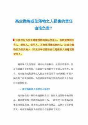 高空坠物负的法律责任 
