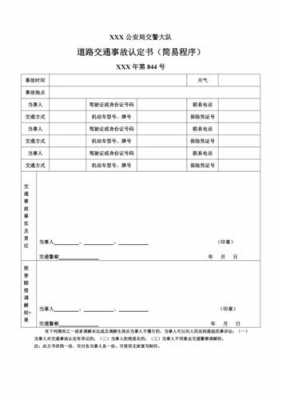 简易程序 责任认定书 